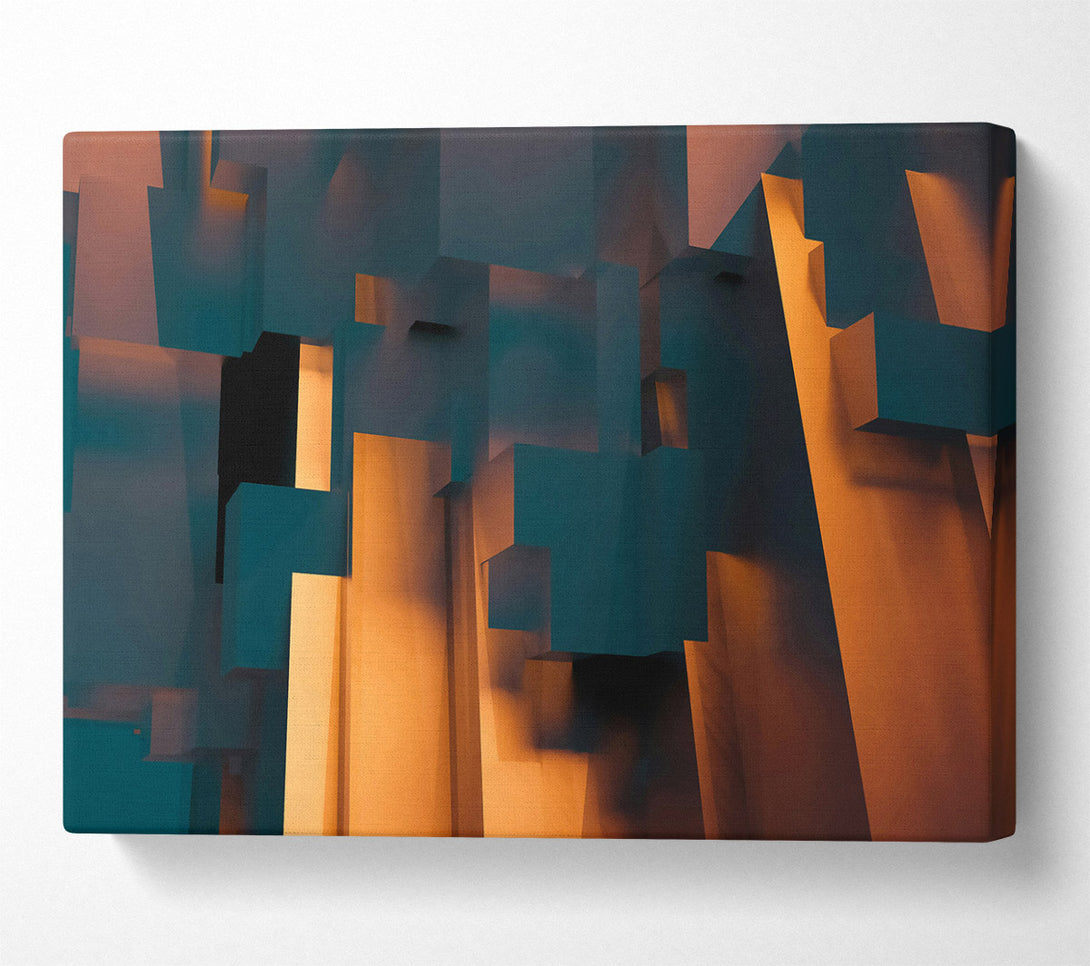  A Canvas Print of Orange Abstract Blocks Canvas Print