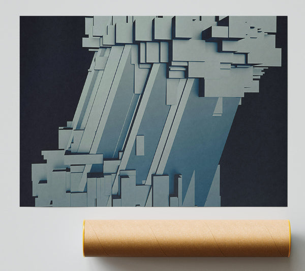 Steel Blue Abstract Giclee Print