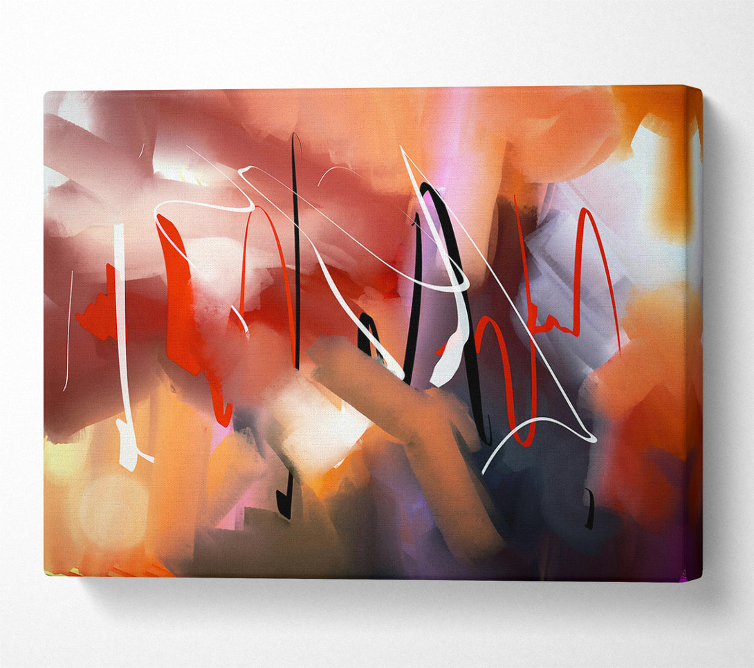  A Canvas Print of Crimson Abstract Dance Canvas Art