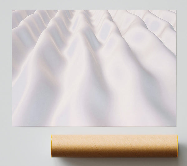 White Satin Waves Poster