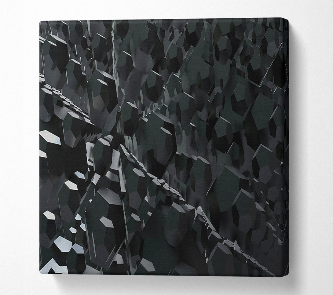  A Canvas Print of Black Geometric Abyss Canvas Art