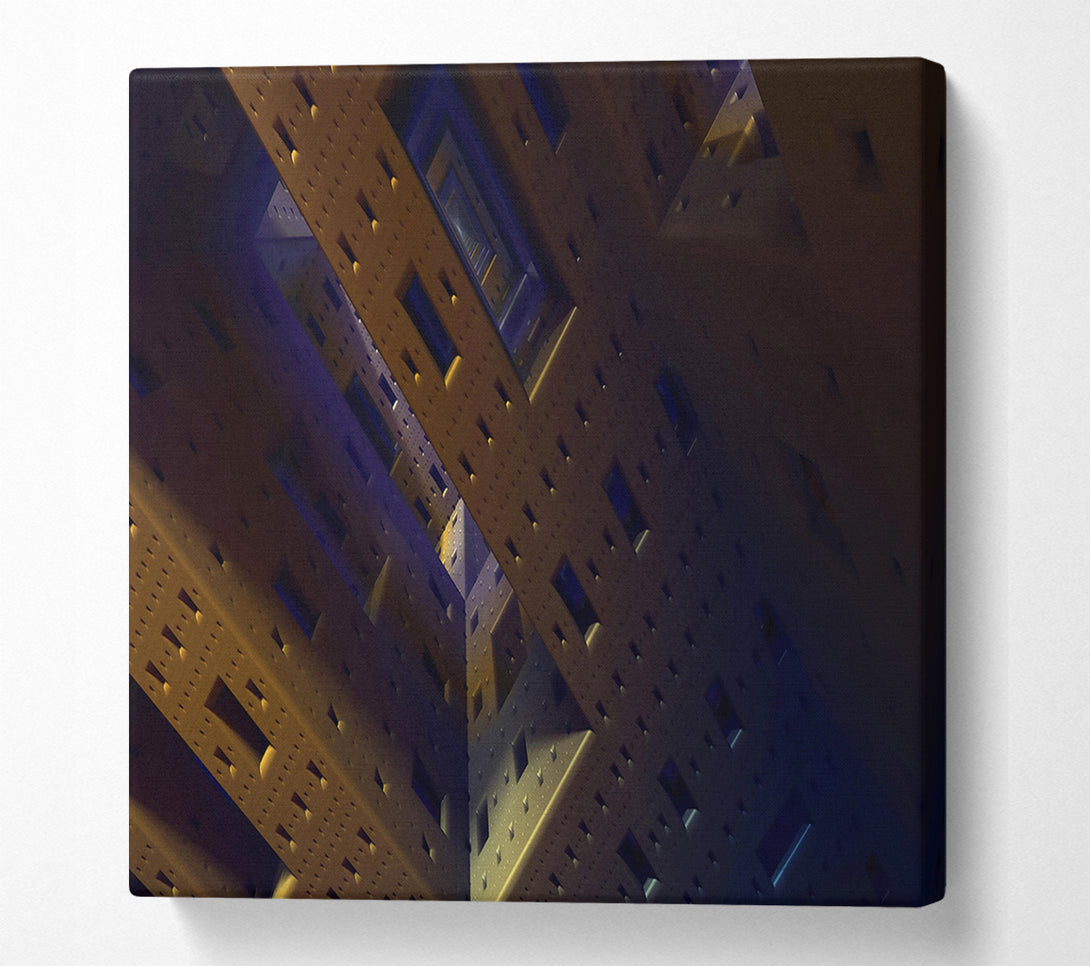  A Canvas Print of Golden Fractal Infinity Canvas Print