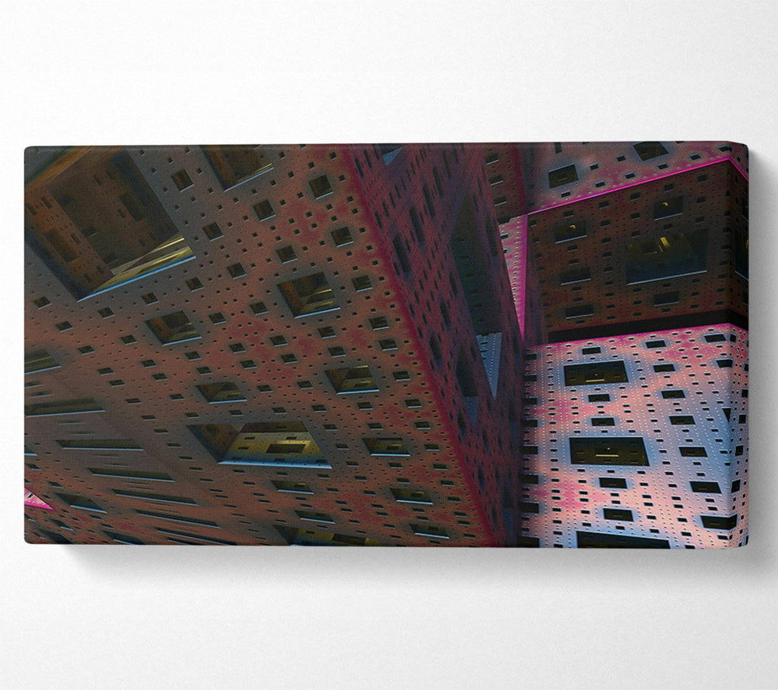  A Canvas Print of Crimson Grid Structure Canvas Print