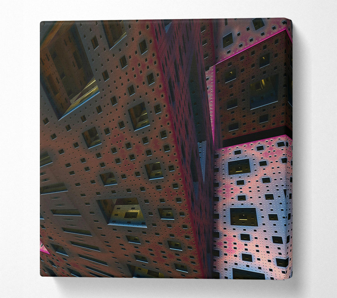  A Canvas Print of Crimson Grid Structure Canvas Print