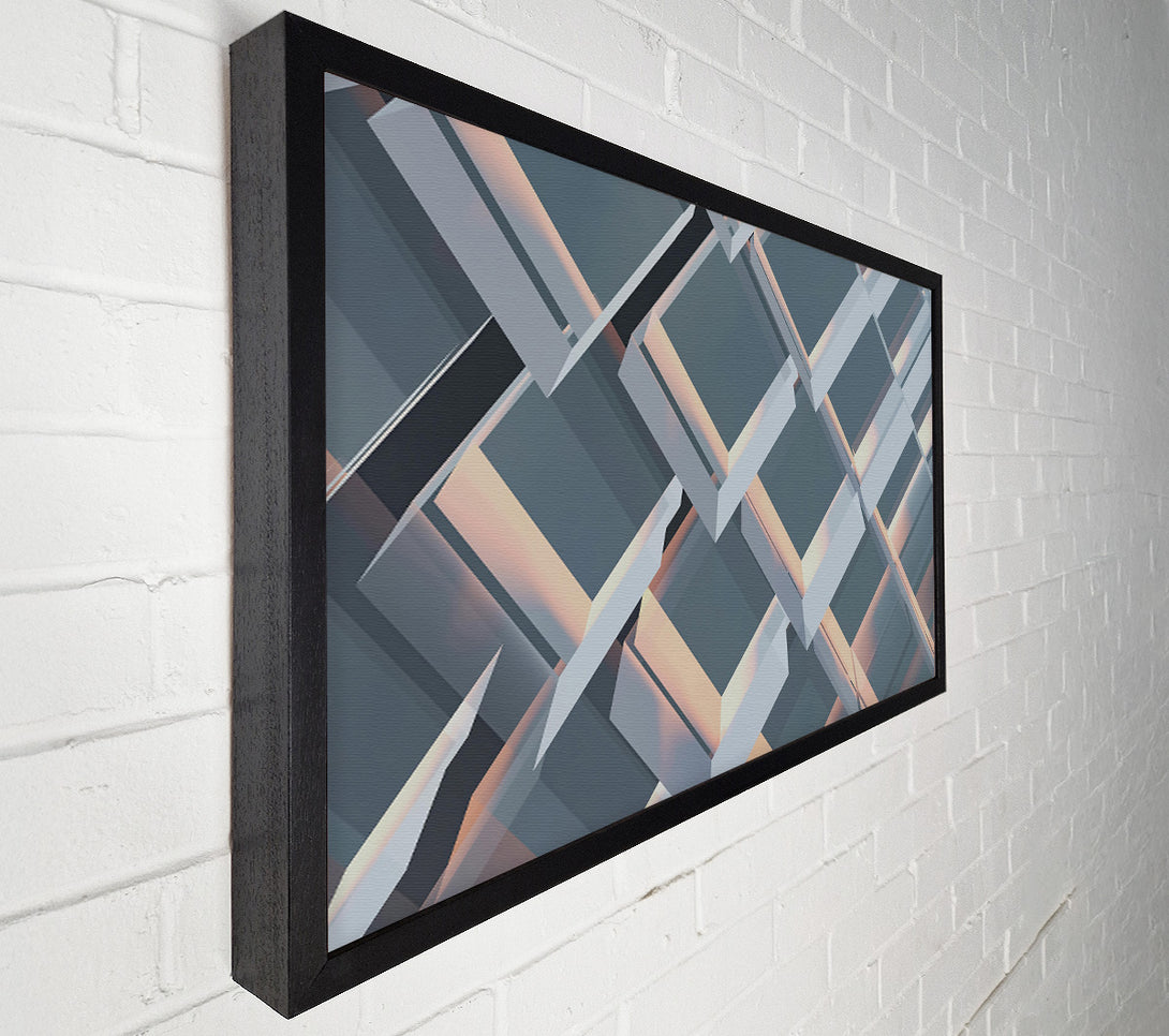  A Canvas Print of Azure Geometric Interplay Canvas Wall Art