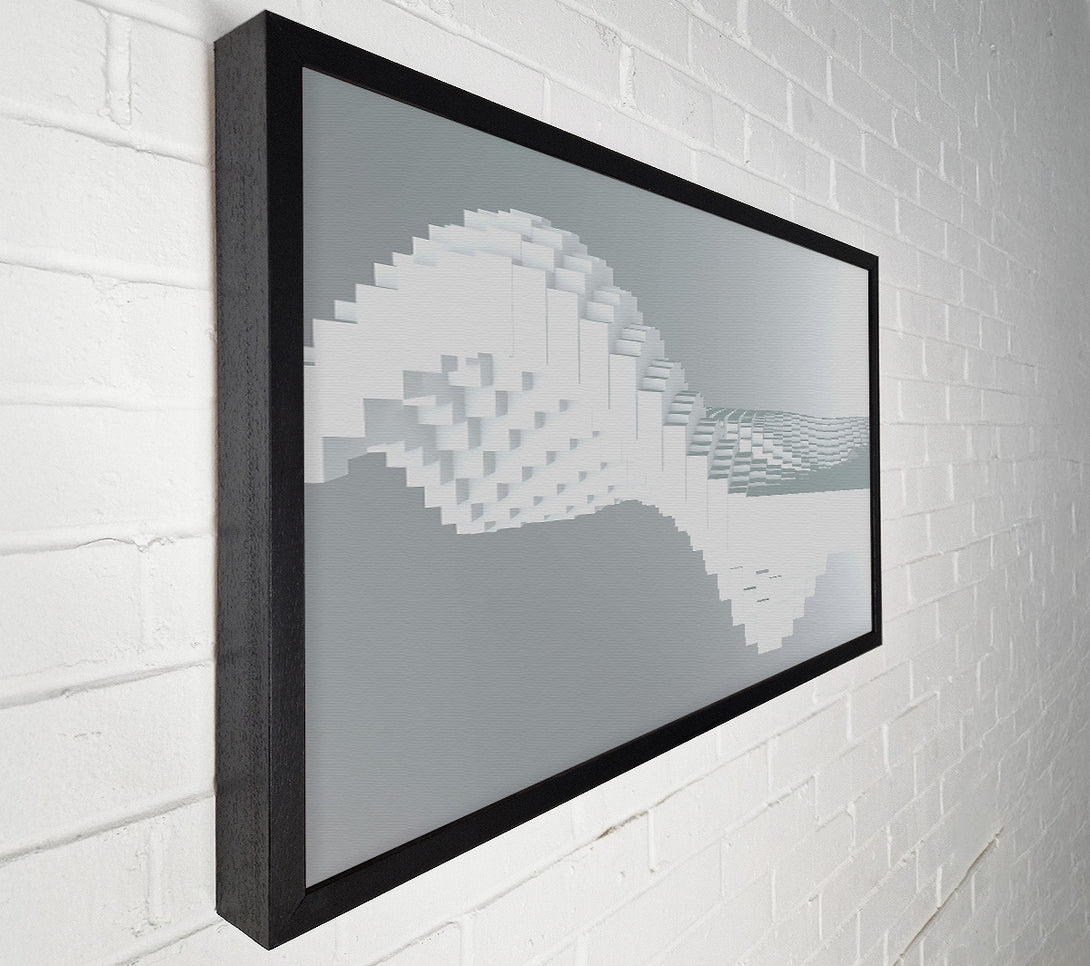  A Canvas Print of White Pixel Wave Canvas Art