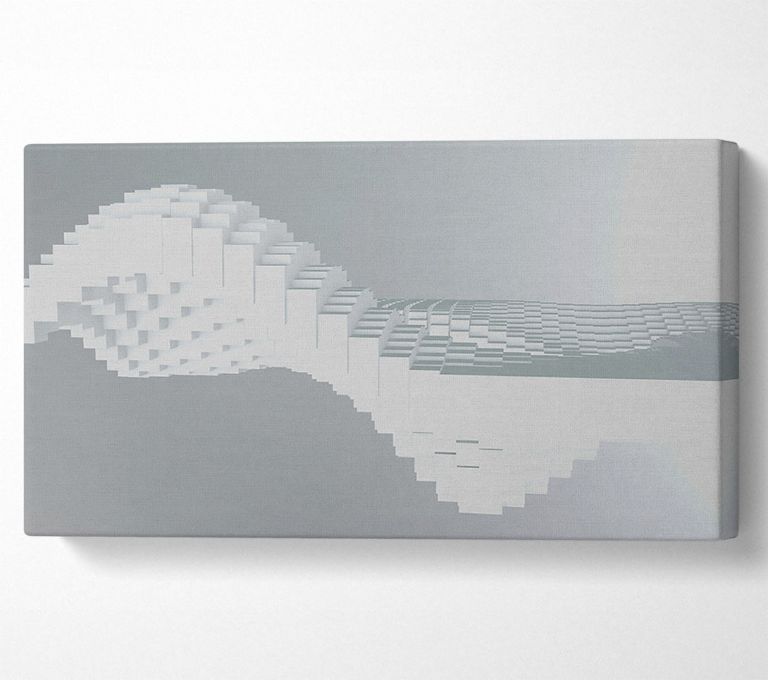  A Canvas Print of White Pixel Wave Canvas Art