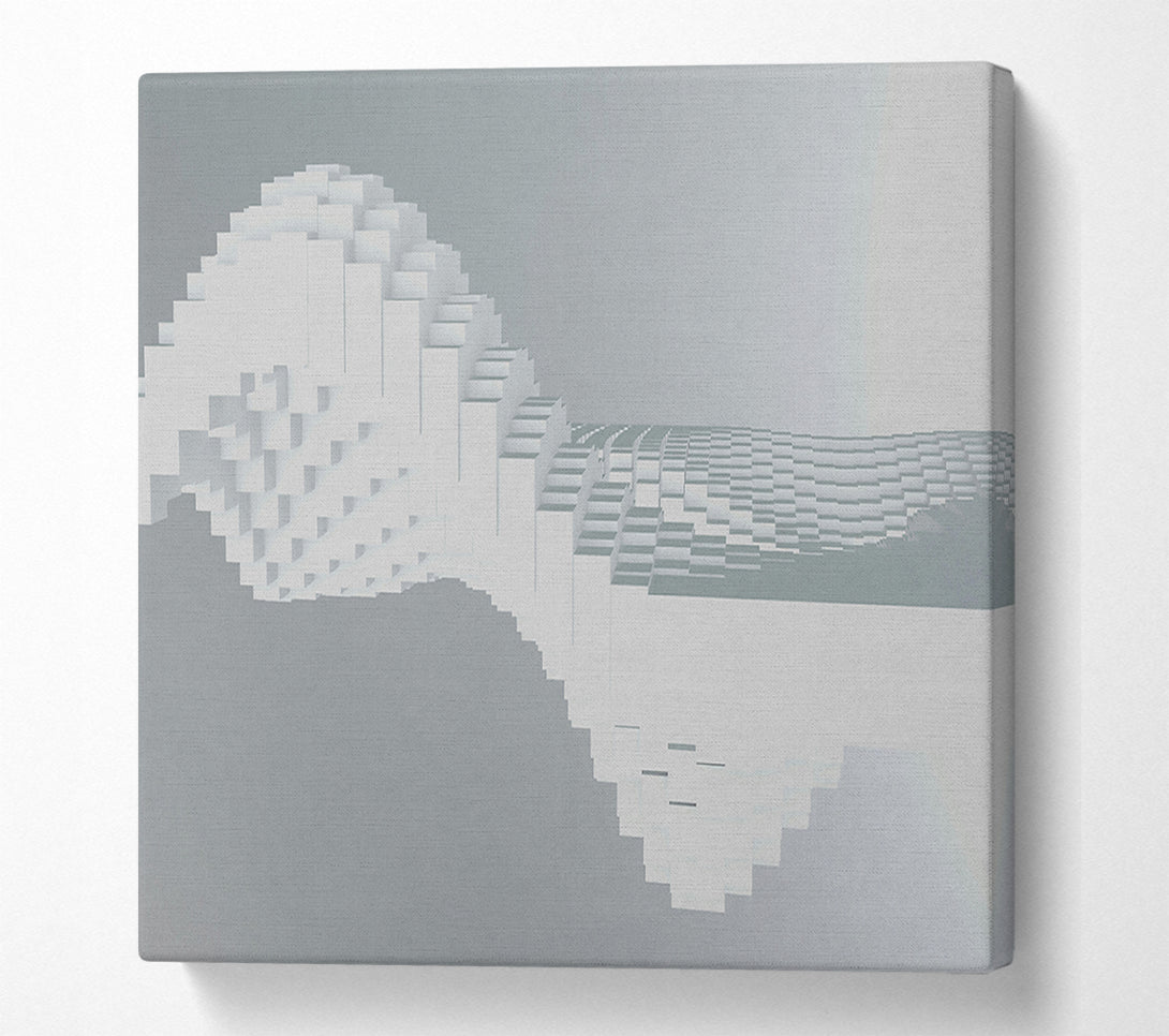  A Canvas Print of White Pixel Wave Canvas Art