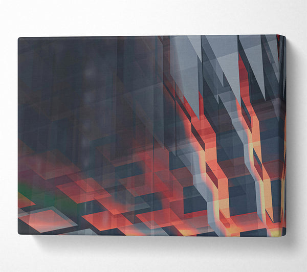  A Canvas Print of Orange Glass Reflections Canvas Print
