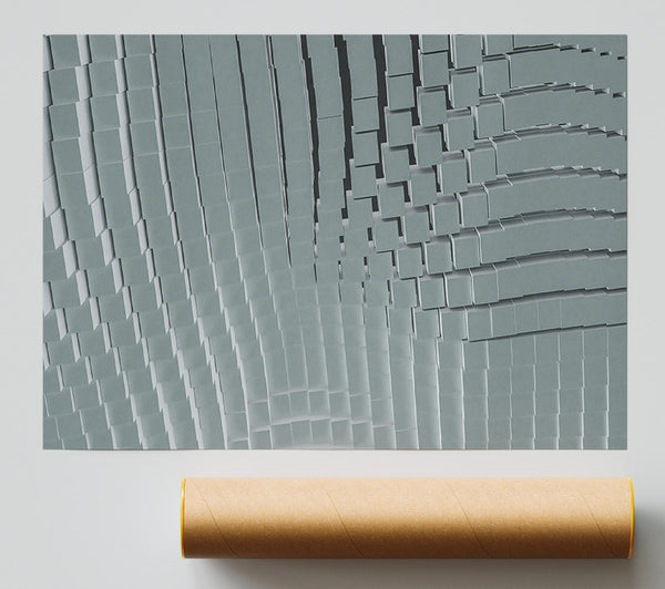 Silver Cubic Formation Giclee Print