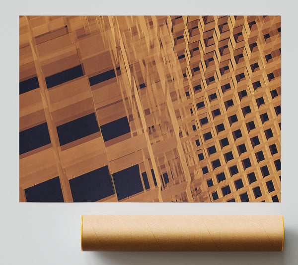 Toffee Gridscape Print