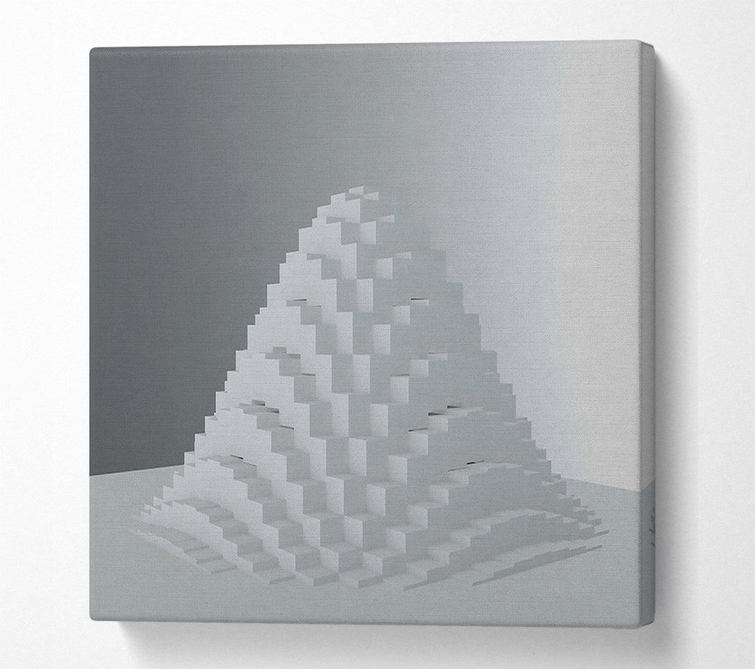  A Canvas Print of White Pixel Pyramid Canvas Print