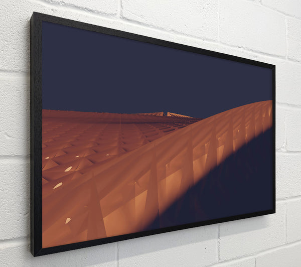 Crimson Geometric Landscape