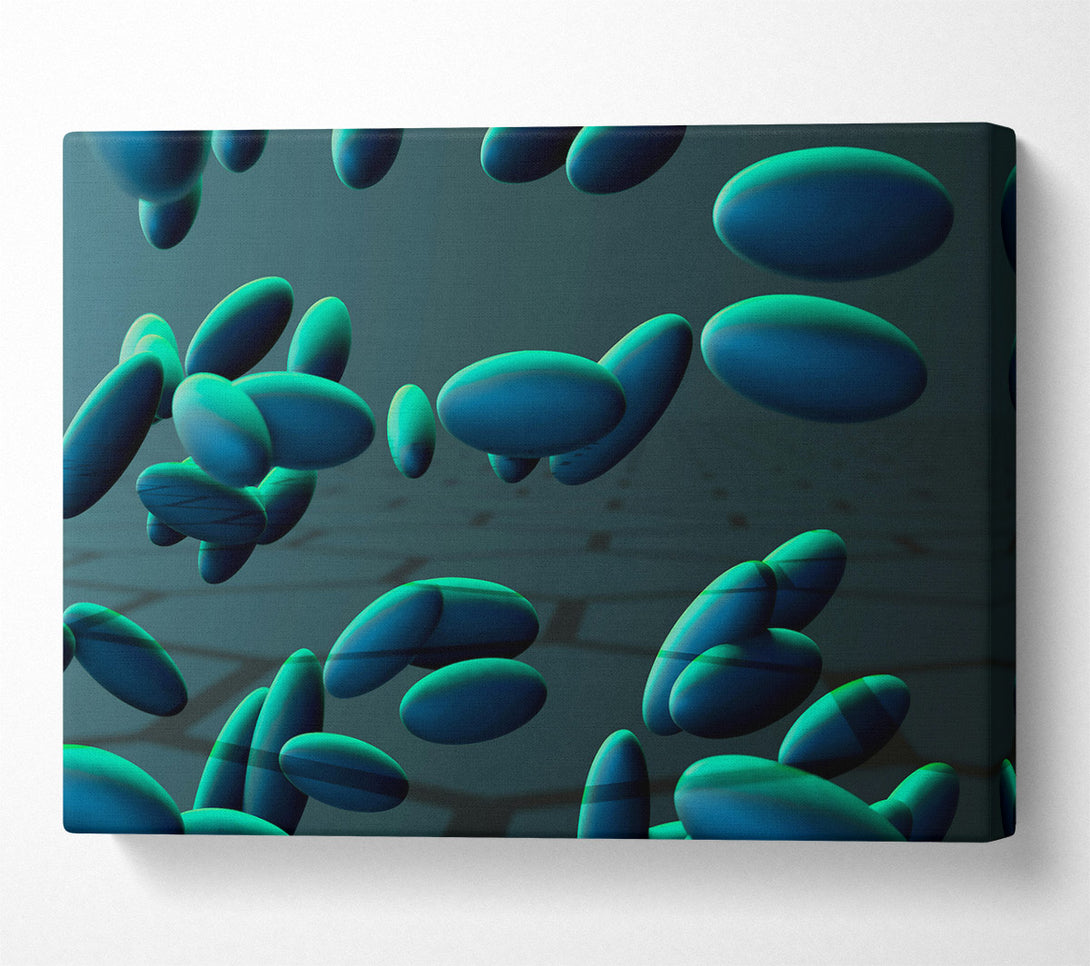  A Canvas Print of Teal Abstract Forms Canvas Art