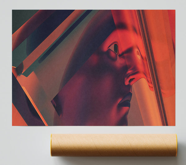 Crimson Fractured Gaze Poster