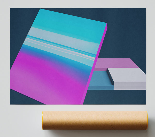 Azure Gradient Shift Giclee Print