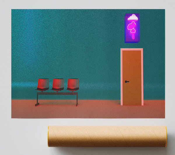 Teal Room Waiting Print