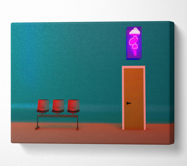  A Canvas Print of Teal Room Waiting Canvas Wall Art