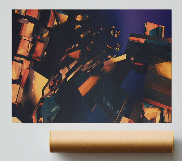 Amber Shattered Sky Poster
