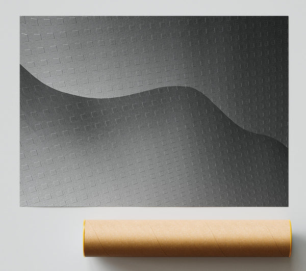 Gray Gridded Wave Poster