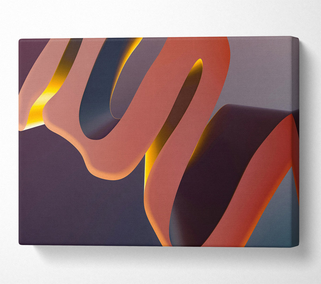  A Canvas Print of Orange Abstract Flow Canvas Art