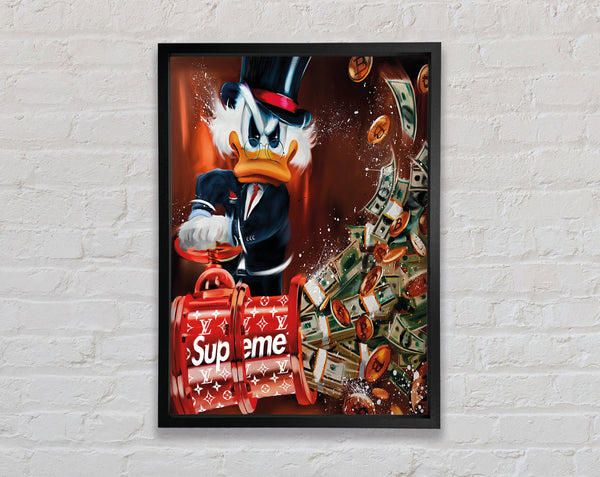 Supreme Dollar Duck Framed Print