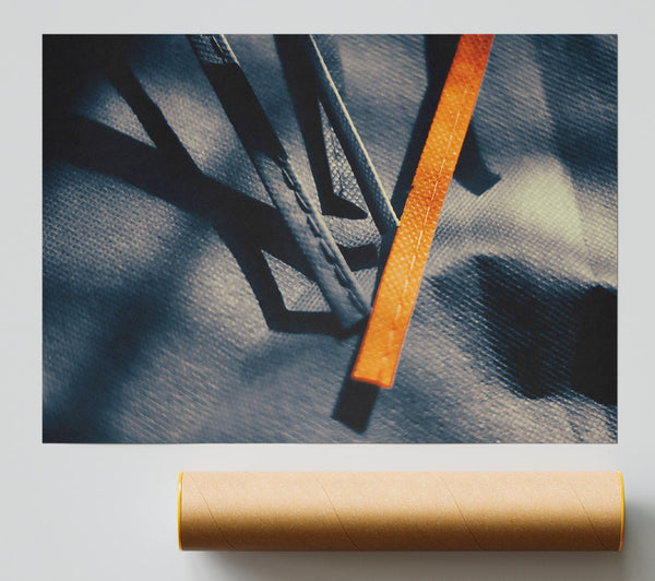 Orange Shadows On Gray Print