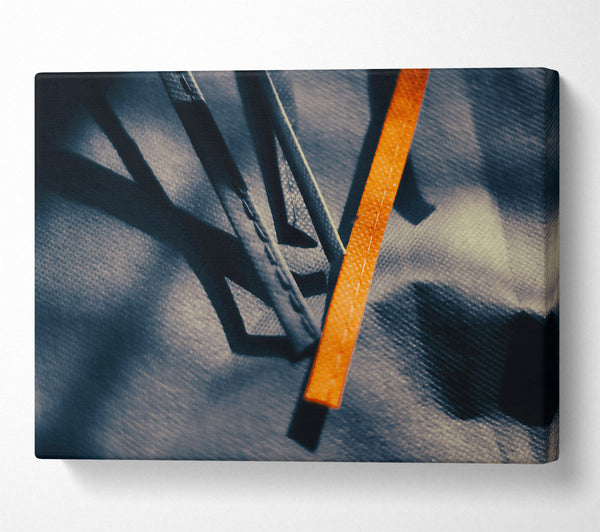 A Canvas Print of Orange Shadows On Gray Canvas Print