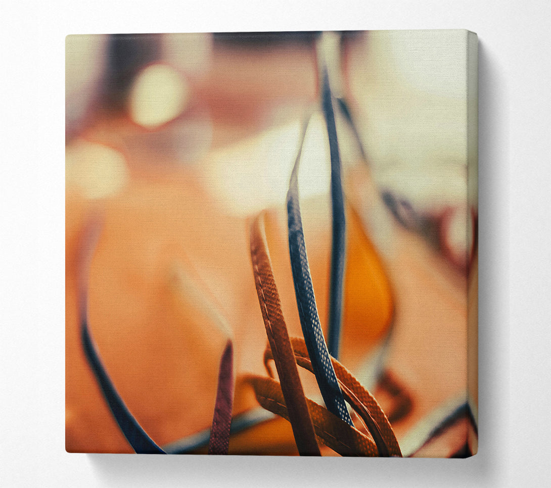  A Canvas Print of Tangled Orange Threads Canvas Art