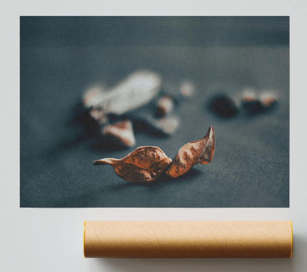 Rust-Colored Leaf Fall Print