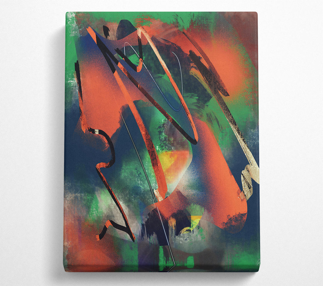  A Canvas Print of Crimson Abstract Flow Canvas Wall Art