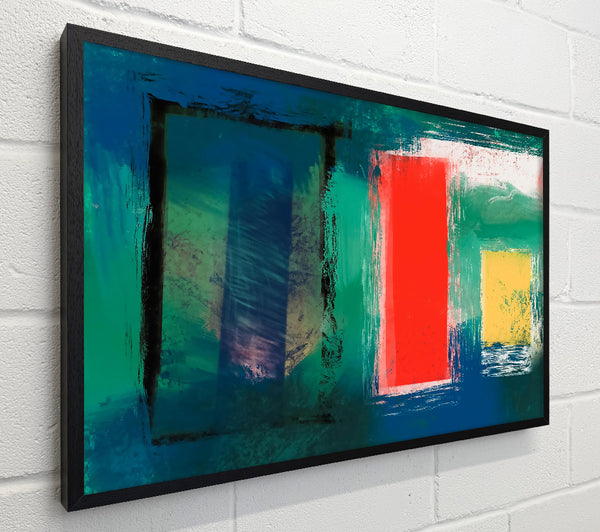 Blue Framed Red Burst