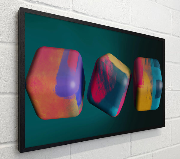 Teal Abstract Cubes