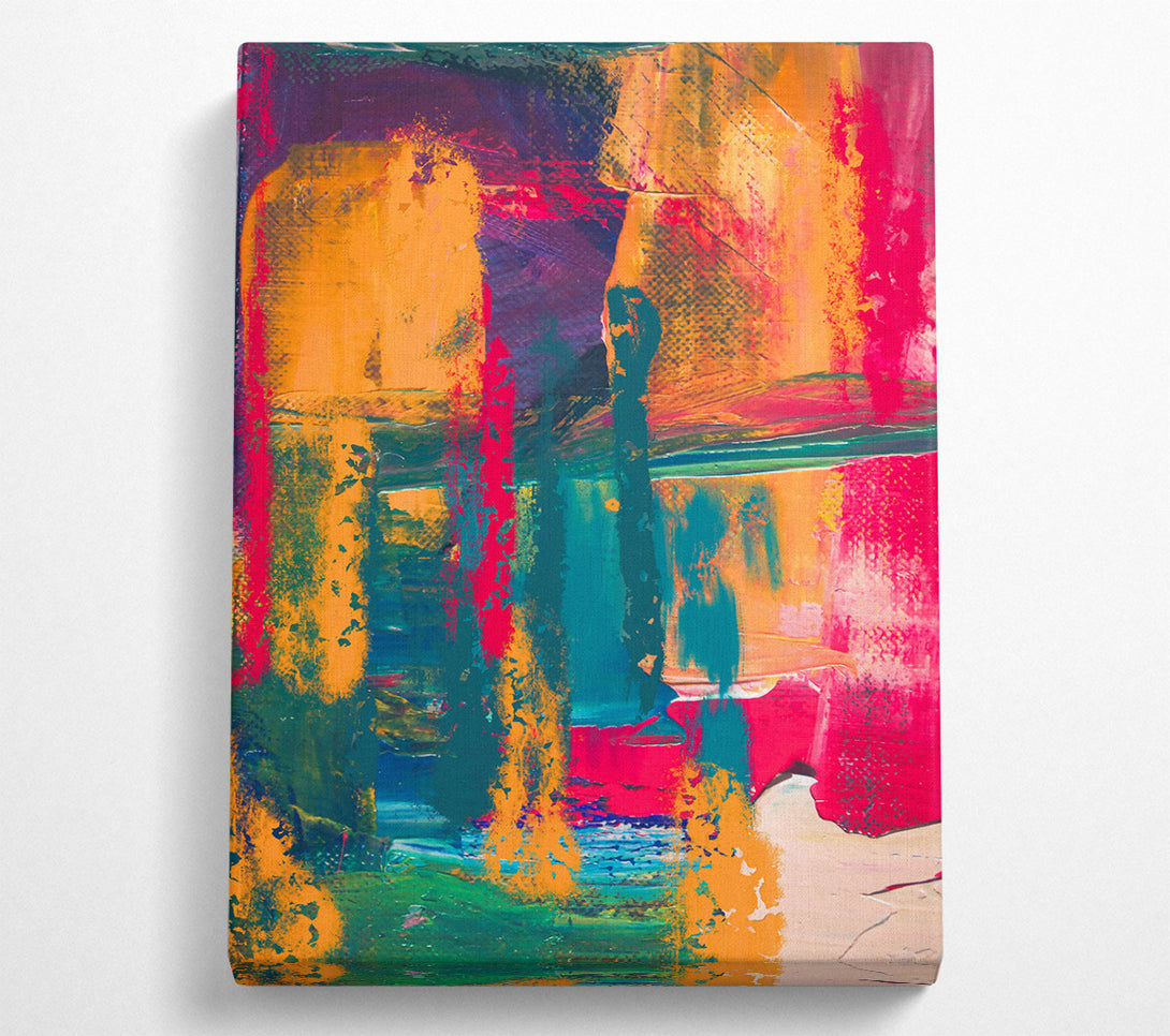  A Canvas Print of Orange Abstract Expressionism Canvas Art