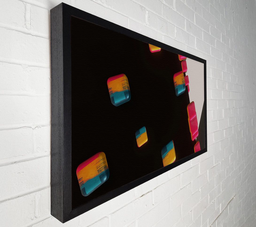  A Canvas Print of Orange Pixel Cascade Canvas Art