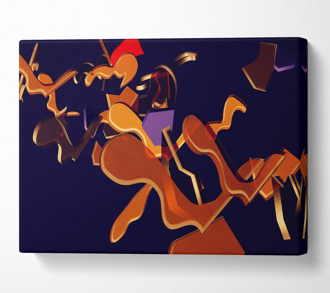  A Canvas Print of Golden Abstract Forms Canvas Wall Art