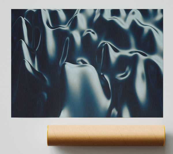 Midnight Blue Flow Print