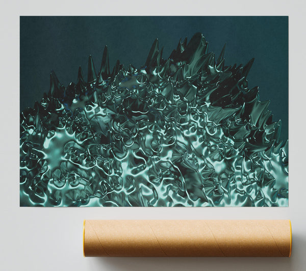 Teal Abstract Formation Poster