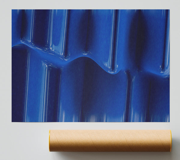 Azure Flowing Lines Poster