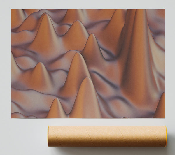 Copper Abstract Waves Poster