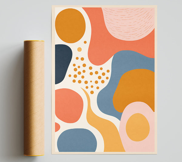 Swirls Of Shapes Primary Giclee Print
