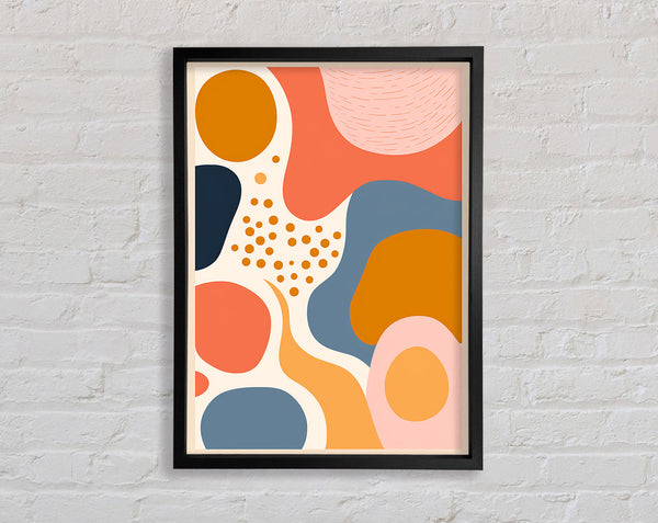 Swirls Of Shapes Primary Framed Print
