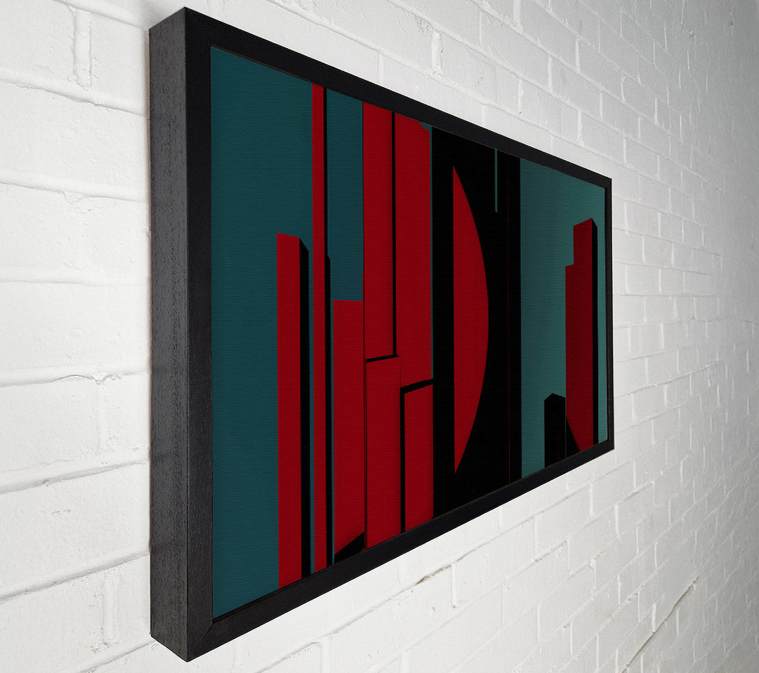  A Canvas Print of Crimson Cityscape Shadows Canvas Wall Art