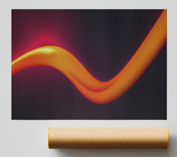 Amber Flowing Line Print