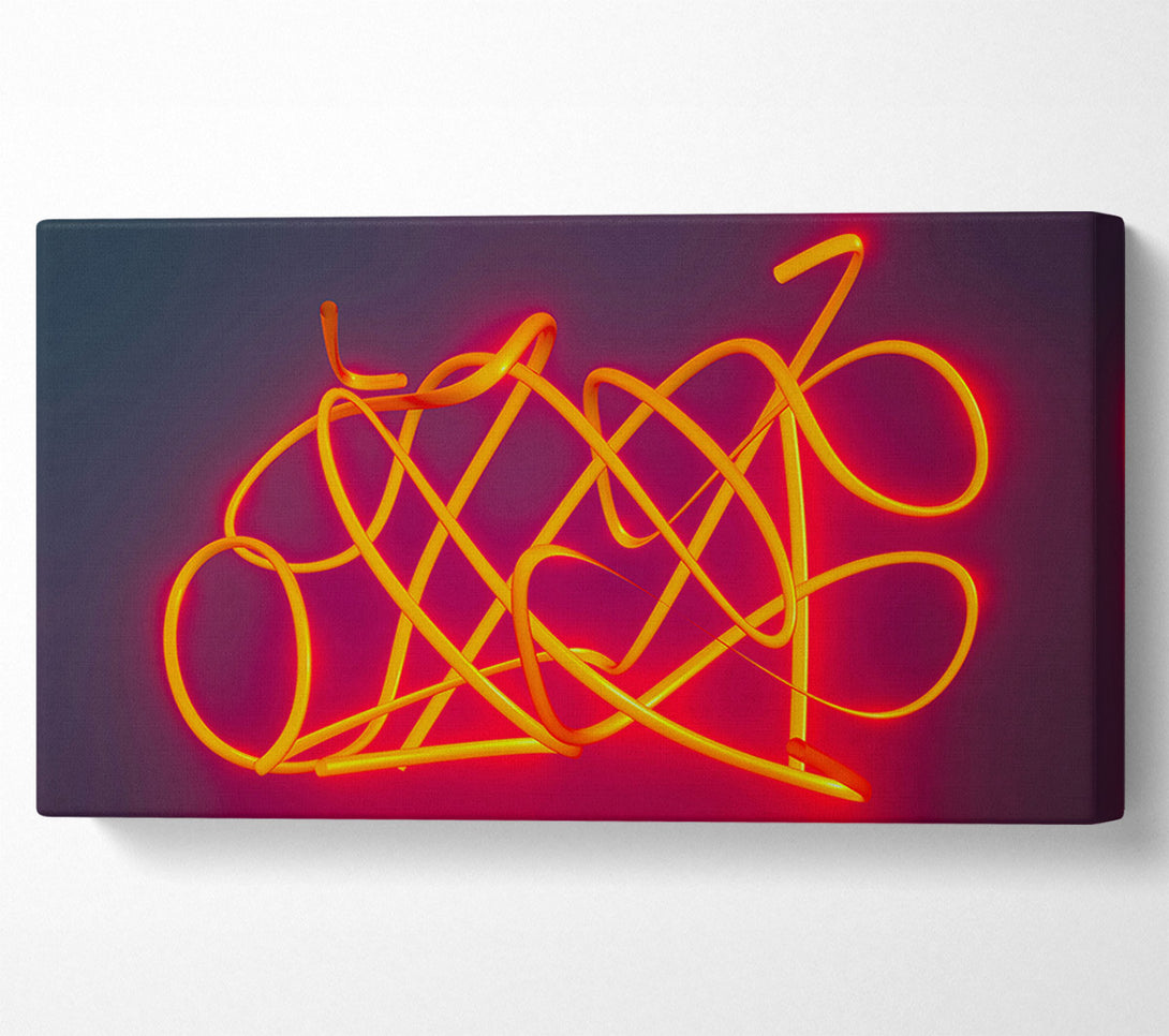  A Canvas Print of Orange Neon Loops Canvas Print