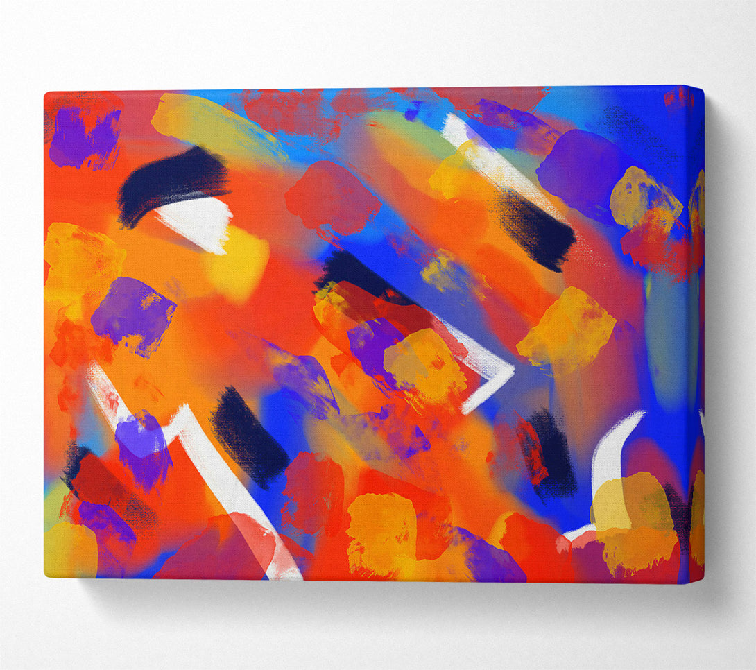  A Canvas Print of Orange Abstract Strokes Canvas Wall Art