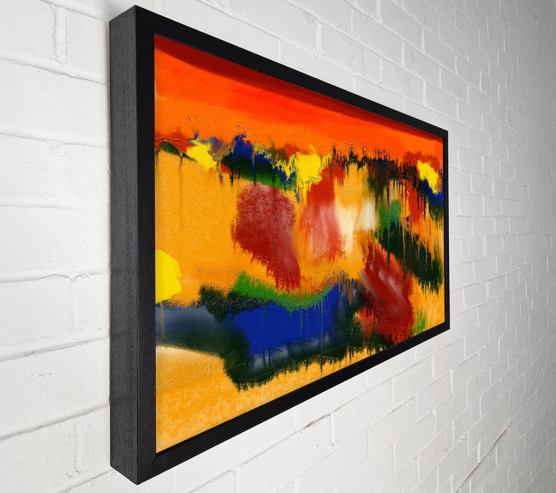  A Canvas Print of Orange Abstract Drip Canvas Print