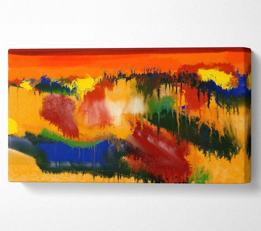  A Canvas Print of Orange Abstract Drip Canvas Print