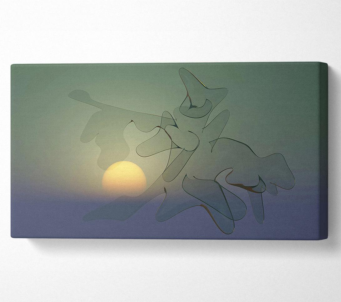  A Canvas Print of Green Sunset Forms Canvas Art