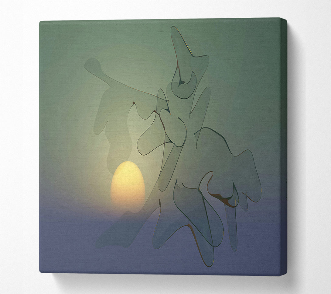  A Canvas Print of Green Sunset Forms Canvas Art